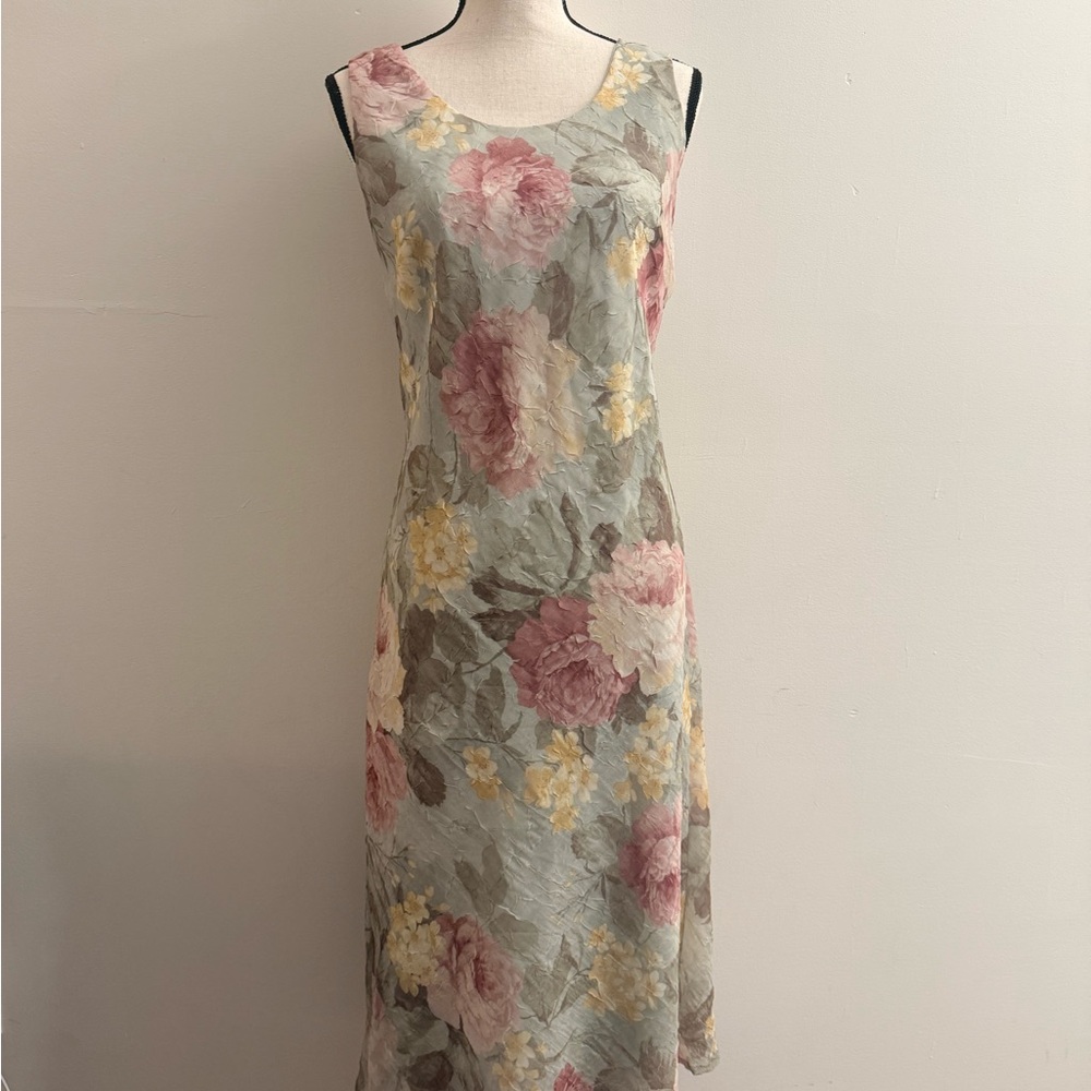 Romantic Vintage K. Petite Romantic Floral Midi Dress Women’s Size 12P - Picture 4 of 5